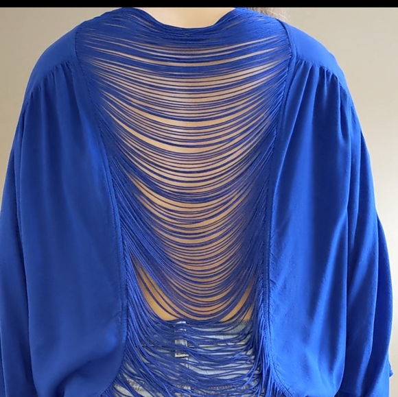 VINTAGE 'Naked Zebra' String back 3/4 Sleeve Shirt - Picture 8 of 13